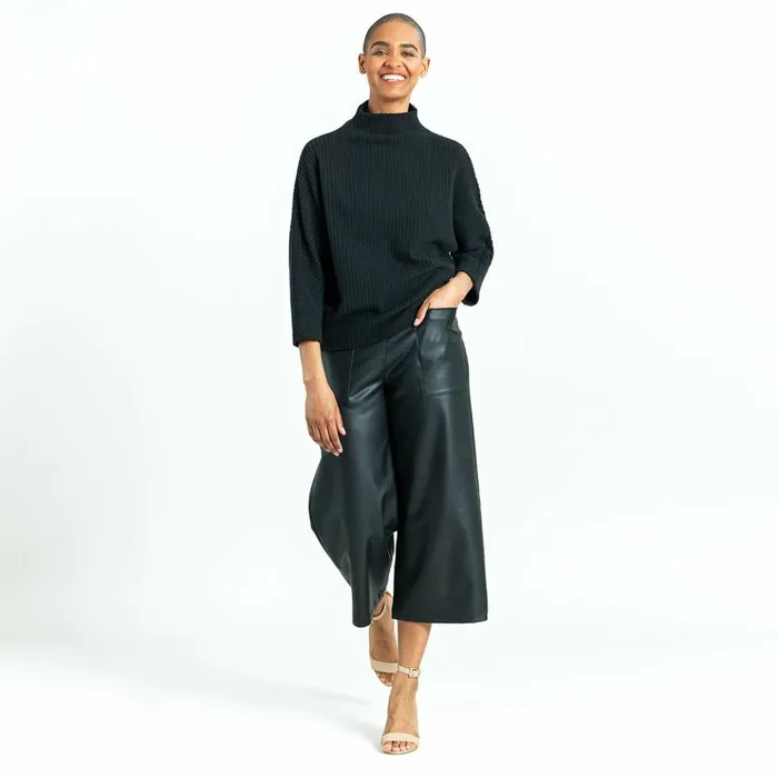 Chunky Ribbed 8211 Funnel Neck Modern Sweater Top 8211 Black Women Clara Sunwoo Sweaters Chunky Ribbed 8211 Funnel Neck Modern Sweater Top 8211 Black Women Clara Sunwoo Sweaters