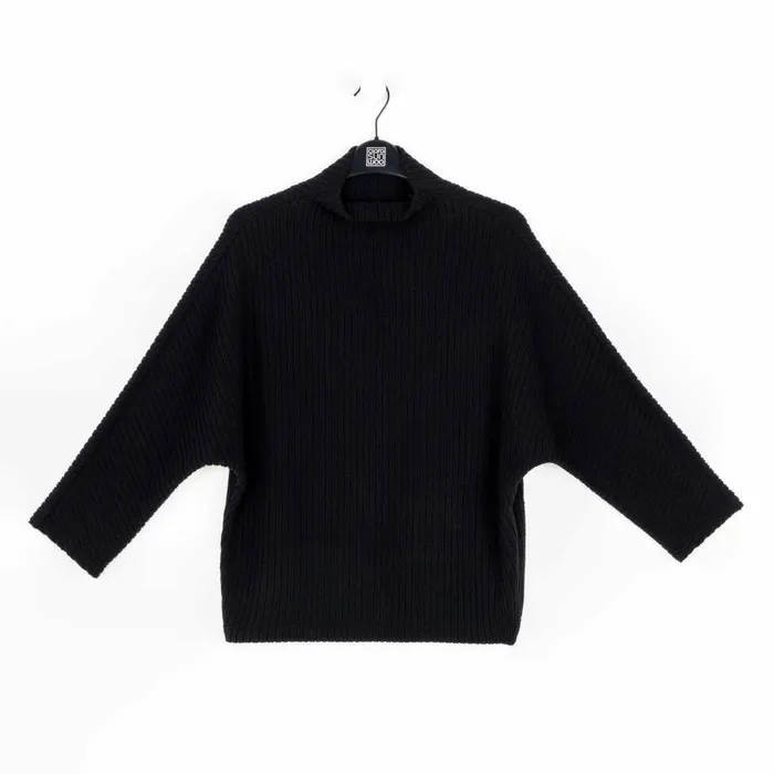 Chunky Ribbed 8211 Funnel Neck Modern Sweater Top 8211 Black Women Clara Sunwoo Sweaters