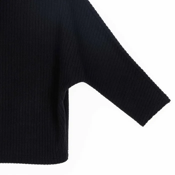 Chunky Ribbed 8211 Funnel Neck Modern Sweater Top 8211 Black Women Clara Sunwoo Sweaters