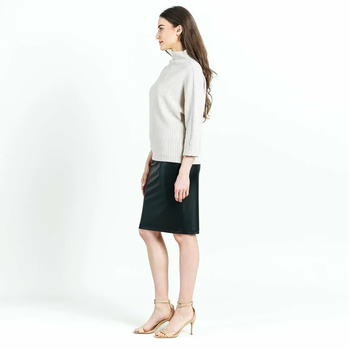 Chunky Ribbed 8211 Funnel Neck Modern Sweater Top 8211 Sand 8211 Final Sale Women Clara Sunwoo Sweaters