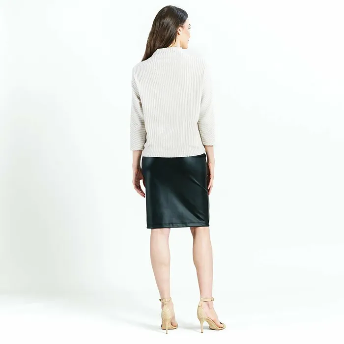 Chunky Ribbed 8211 Funnel Neck Modern Sweater Top 8211 Sand 8211 Final Sale Women Clara Sunwoo Sweaters