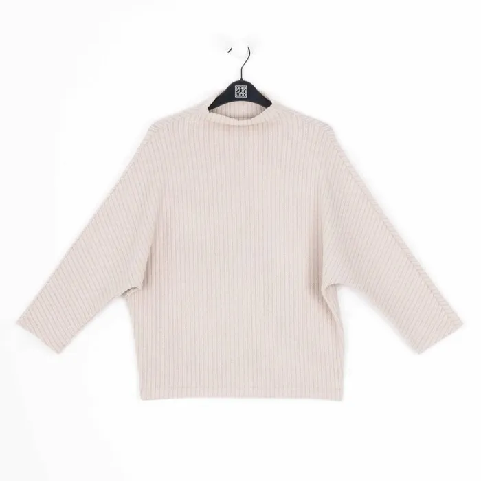 Chunky Ribbed 8211 Funnel Neck Modern Sweater Top 8211 Sand 8211 Final Sale Women Clara Sunwoo Sweaters