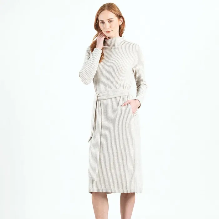 Chunky Ribbed 8211 Tie Waist Pocket Midi Sweater Dress 8211 Sand 8211 Final Sale Women Clara Sunwoo Dresses Jumpsuits