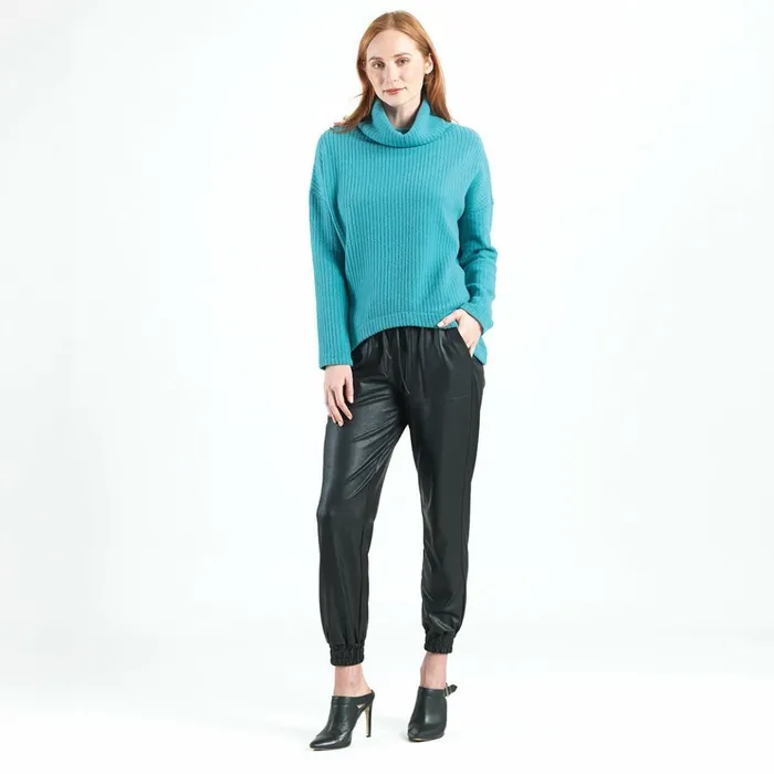 Chunky Ribbed 8211 Tipped Hem Sweater Top 8211 Teal 8211 Final Sale Women Clara Sunwoo Sweaters