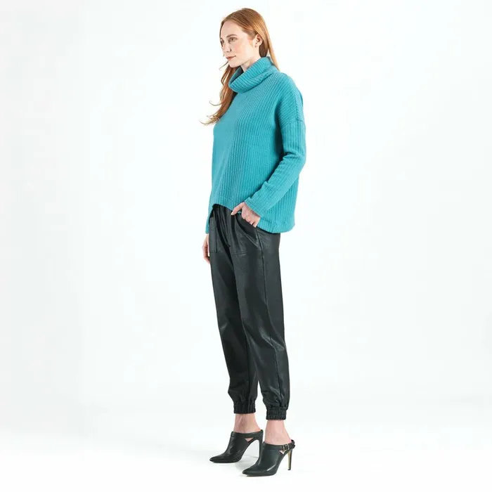 Chunky Ribbed 8211 Tipped Hem Sweater Top 8211 Teal 8211 Final Sale Women Clara Sunwoo Sweaters