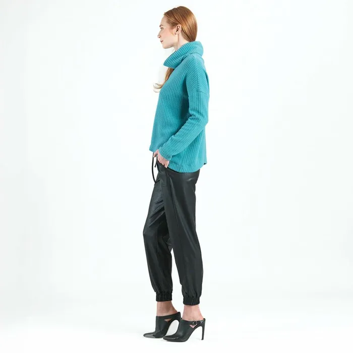 Chunky Ribbed 8211 Tipped Hem Sweater Top 8211 Teal 8211 Final Sale Women Clara Sunwoo Sweaters