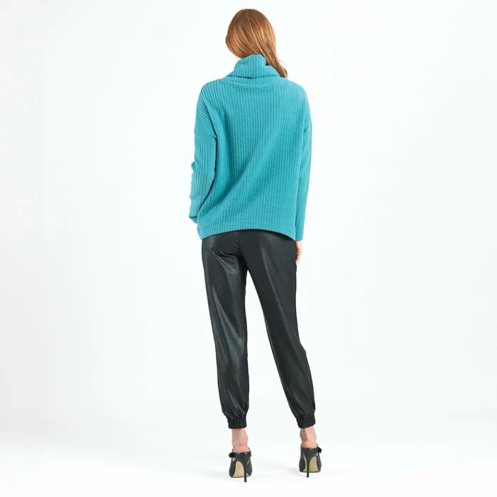 Chunky Ribbed 8211 Tipped Hem Sweater Top 8211 Teal 8211 Final Sale Women Clara Sunwoo Sweaters