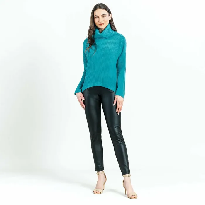 Chunky Ribbed 8211 Tipped Hem Sweater Top 8211 Teal 8211 Final Sale Women Clara Sunwoo Sweaters