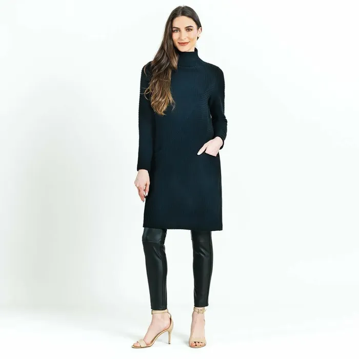 Chunky Ribbed 8211 Tunic Pocket Sweater Dress 8211 Black 8211 Final Sale Women Clara Sunwoo Dresses Jumpsuits