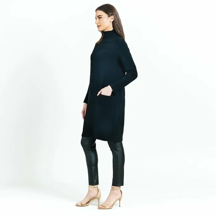 Chunky Ribbed 8211 Tunic Pocket Sweater Dress 8211 Black 8211 Final Sale Women Clara Sunwoo Dresses Jumpsuits