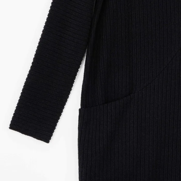 Chunky Ribbed 8211 Tunic Pocket Sweater Dress 8211 Black 8211 Final Sale Women Clara Sunwoo Dresses Jumpsuits