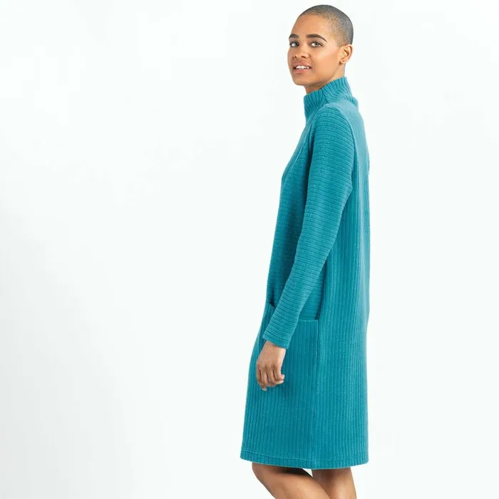 Chunky Ribbed 8211 Tunic Pocket Sweater Dress 8211 Teal 8211 Final Sale Women Clara Sunwoo Dresses Jumpsuits