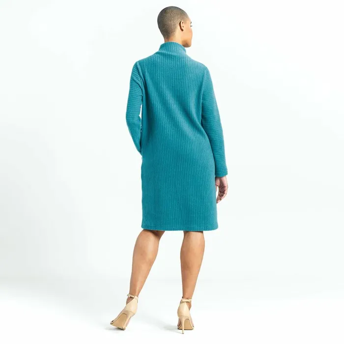 Chunky Ribbed 8211 Tunic Pocket Sweater Dress 8211 Teal 8211 Final Sale Women Clara Sunwoo Dresses Jumpsuits