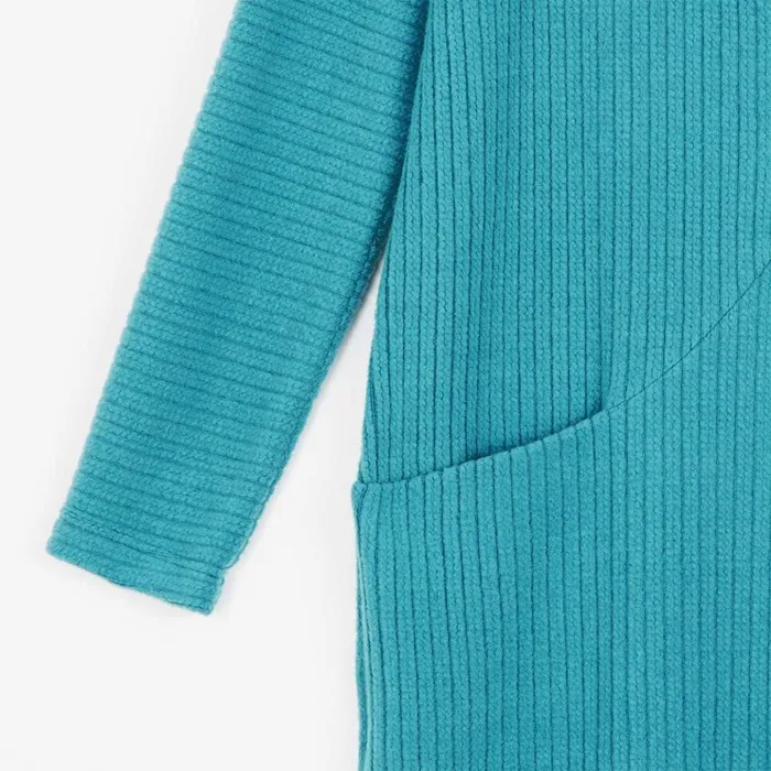 Chunky Ribbed 8211 Tunic Pocket Sweater Dress 8211 Teal 8211 Final Sale Women Clara Sunwoo Dresses Jumpsuits