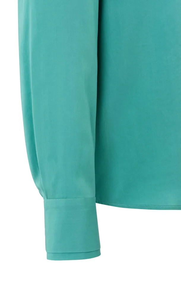 Classic Blouse With Cuff Details Lagoon Blue Women YAYA Blouses Classic Blouse With Cuff Details Lagoon Blue Women YAYA Blouses