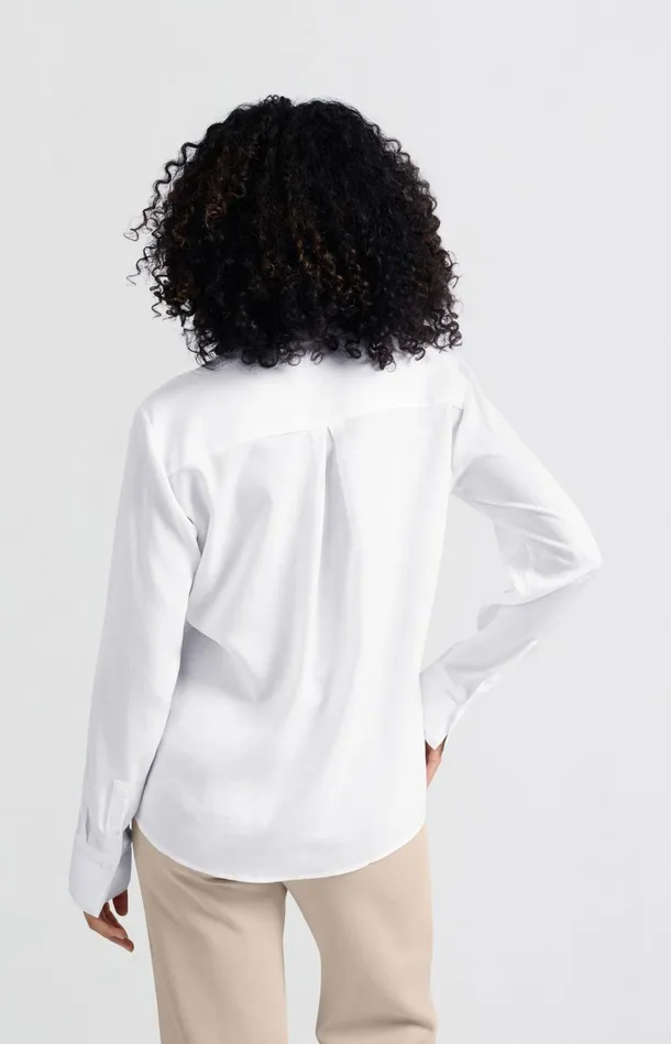 Classic Blouse With Cuff Details Pure White Women YAYA Blouses Classic Blouse With Cuff Details Pure White Women YAYA Blouses