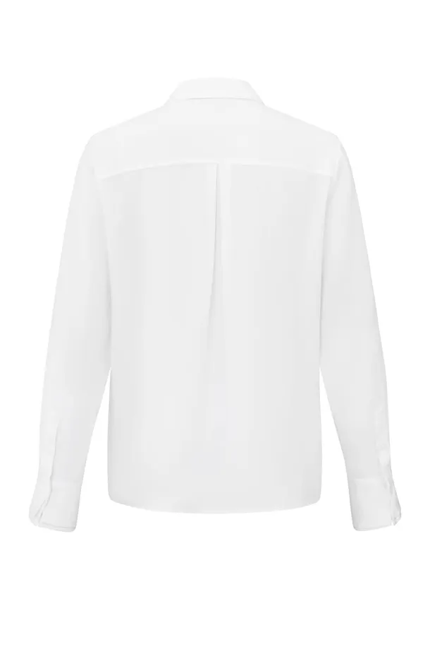 Classic Blouse With Cuff Details Pure White Women YAYA Blouses Classic Blouse With Cuff Details Pure White Women YAYA Blouses