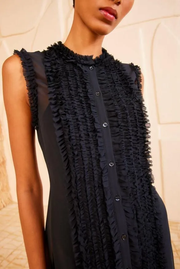 Claudine Dress Noir Women Ulla Johnson Dresses Claudine Dress Noir Women Ulla Johnson Dresses