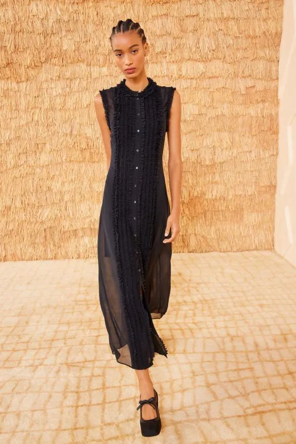 Claudine Dress Noir Women Ulla Johnson Dresses Claudine Dress Noir Women Ulla Johnson Dresses