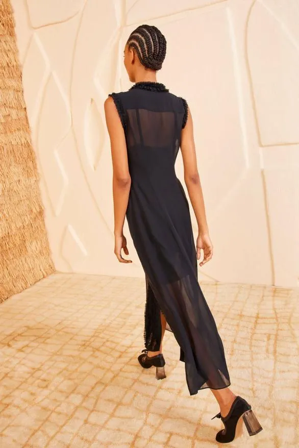 Claudine Dress Noir Women Ulla Johnson Dresses Claudine Dress Noir Women Ulla Johnson Dresses