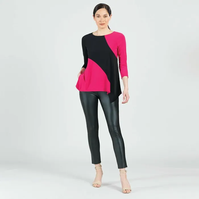 Color Block Angle Flow Tunic 8211 Hot Pink 8211 Final Sale Women Clara Sunwoo Tops Tunics