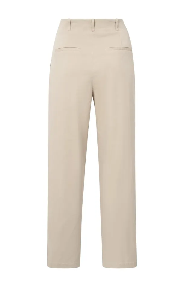 Cotton Woven Highwaist Trousers Humus Beige Women YAYA Trousers Cotton Woven Highwaist Trousers Humus Beige Women YAYA Trousers