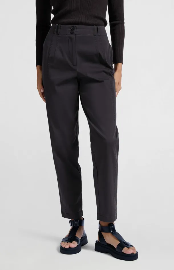 Cotton Woven Highwaist Trousers Phantom Women YAYA Trousers Cotton Woven Highwaist Trousers Phantom Women YAYA Trousers