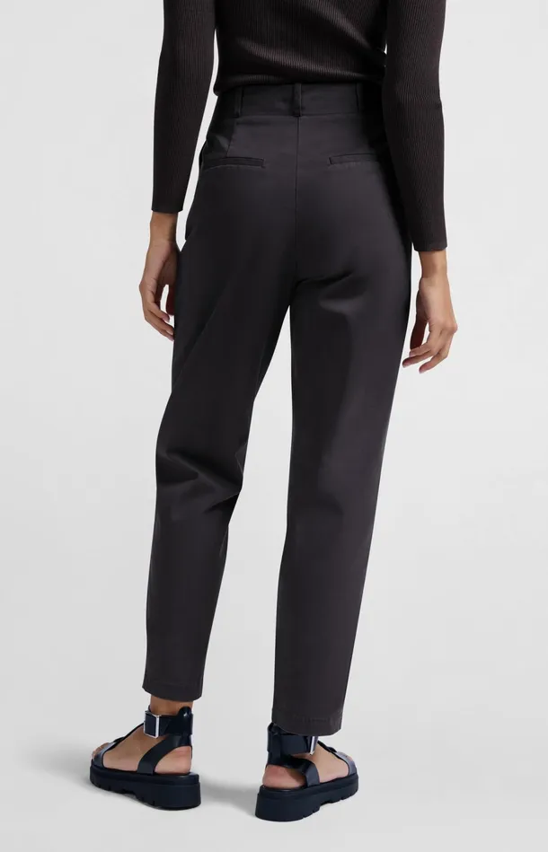 Cotton Woven Highwaist Trousers Phantom Women YAYA Trousers Cotton Woven Highwaist Trousers Phantom Women YAYA Trousers