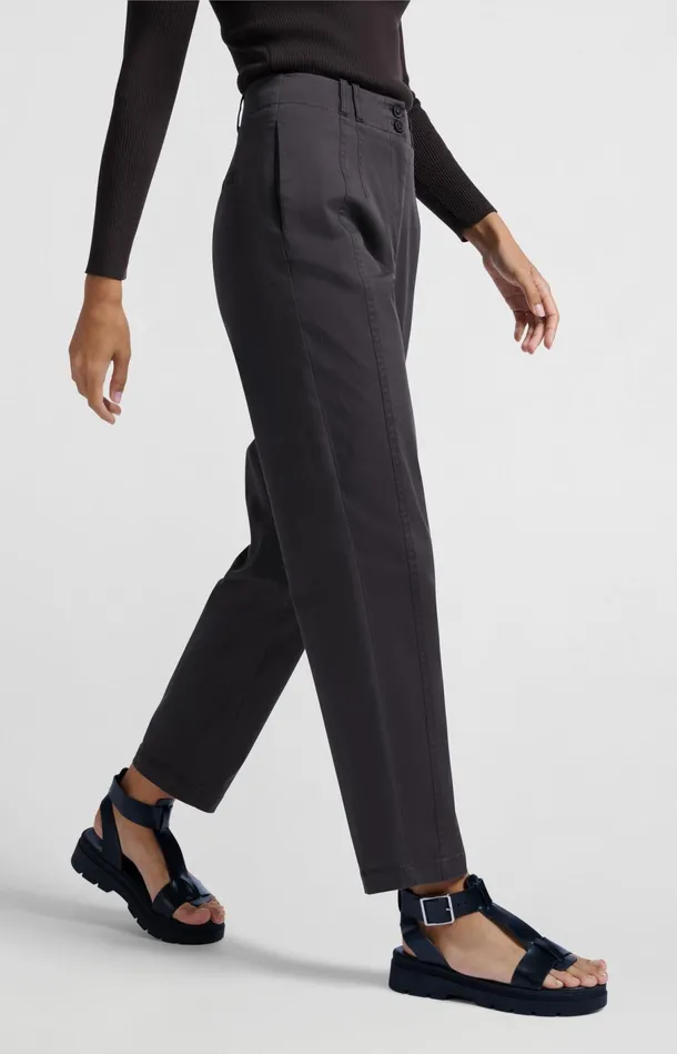 Cotton Woven Highwaist Trousers Phantom Women YAYA Trousers Cotton Woven Highwaist Trousers Phantom Women YAYA Trousers