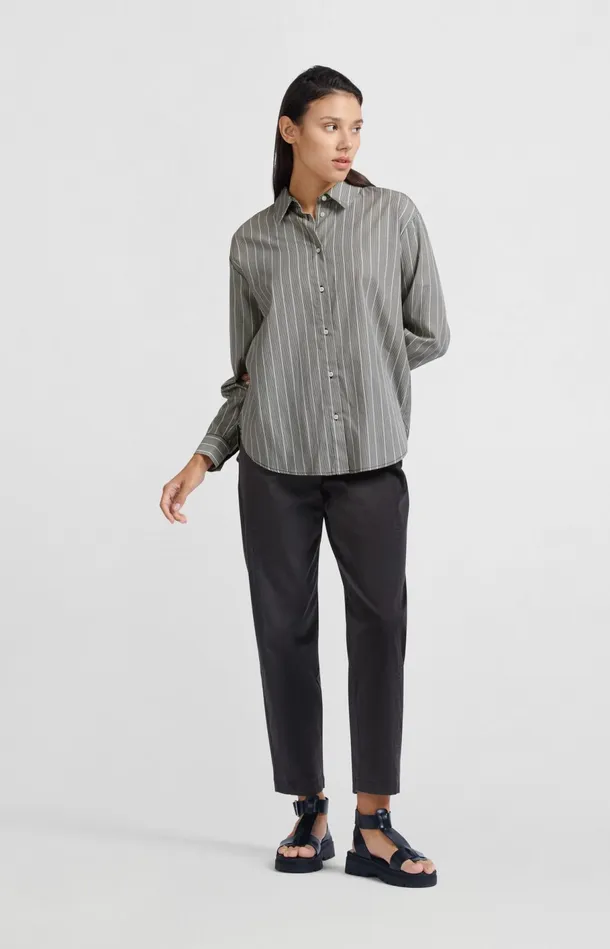 Cotton Woven Highwaist Trousers Phantom Women YAYA Trousers Cotton Woven Highwaist Trousers Phantom Women YAYA Trousers