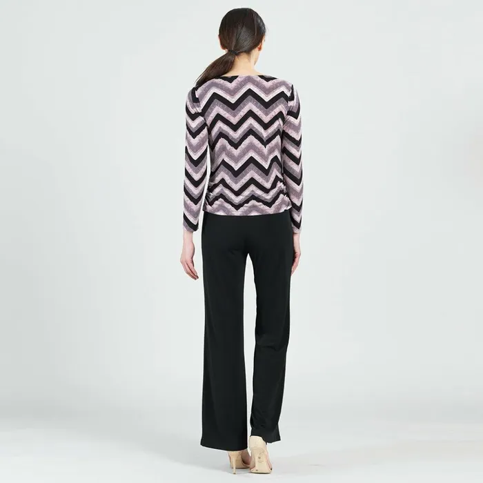 Cowl Neck Side Ruched Top 8211 Chevron 8211 Final Sale Women Clara Sunwoo Tops Tunics