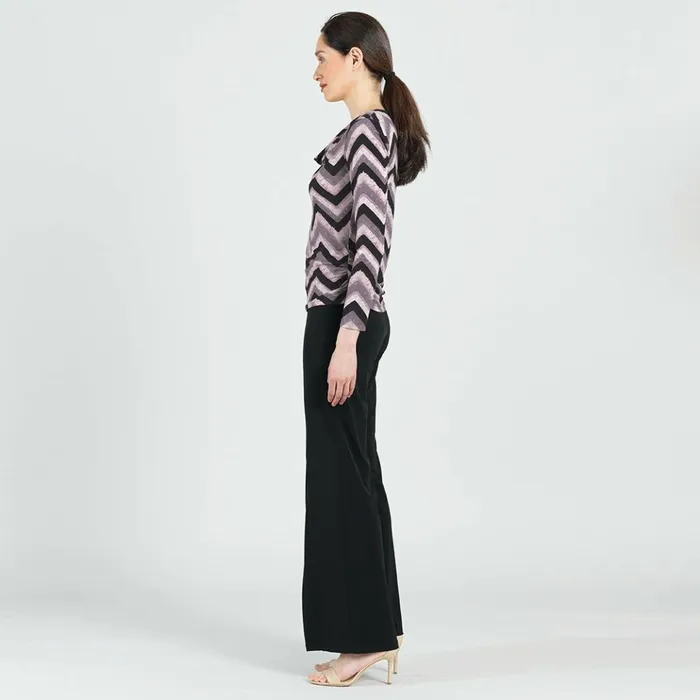 Cowl Neck Side Ruched Top 8211 Chevron 8211 Final Sale Women Clara Sunwoo Tops Tunics