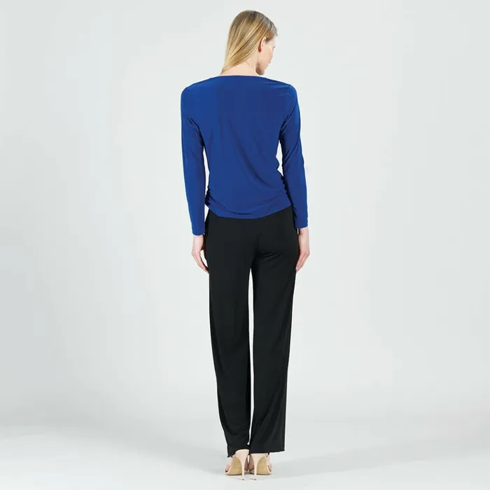 Cowl Neck Side Ruched Top 8211 Cobalt 8211 Final Sale Women Clara Sunwoo Tops Tunics