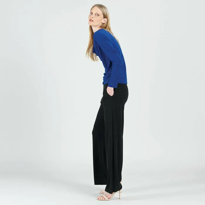 Cowl Neck Side Ruched Top 8211 Cobalt 8211 Final Sale Women Clara Sunwoo Tops Tunics