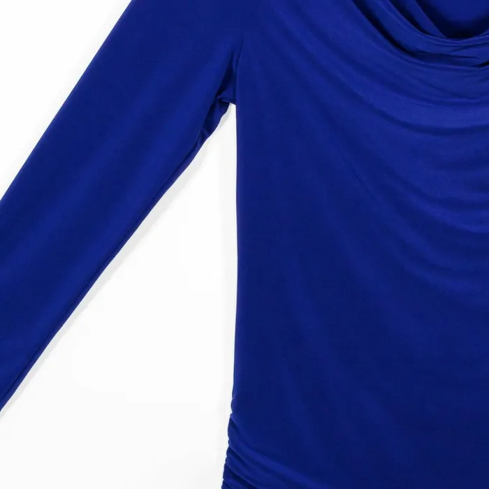 Cowl Neck Side Ruched Top 8211 Cobalt 8211 Final Sale Women Clara Sunwoo Tops Tunics