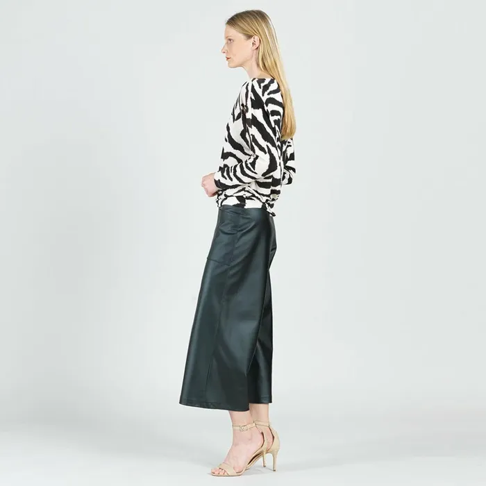 Cozy Knit 8211 Boat Neck Side Ruched Sweater Top 8211 Zebra 8211 Final Sale Women Clara Sunwoo Sweaters