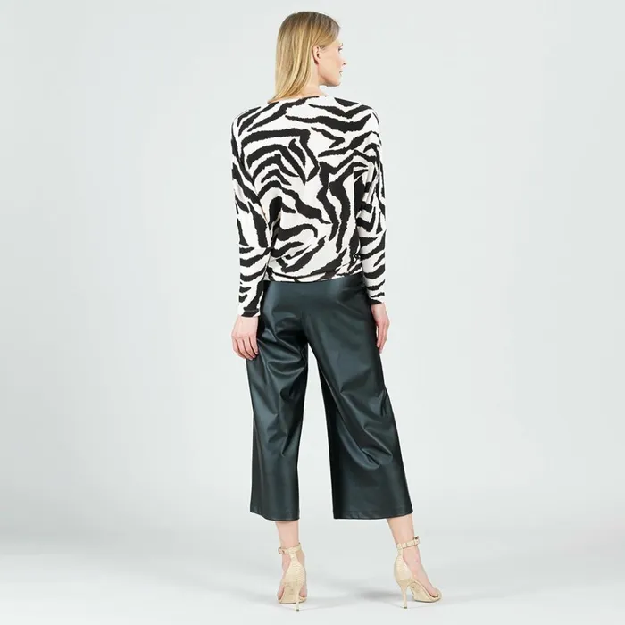 Cozy Knit 8211 Boat Neck Side Ruched Sweater Top 8211 Zebra 8211 Final Sale Women Clara Sunwoo Sweaters