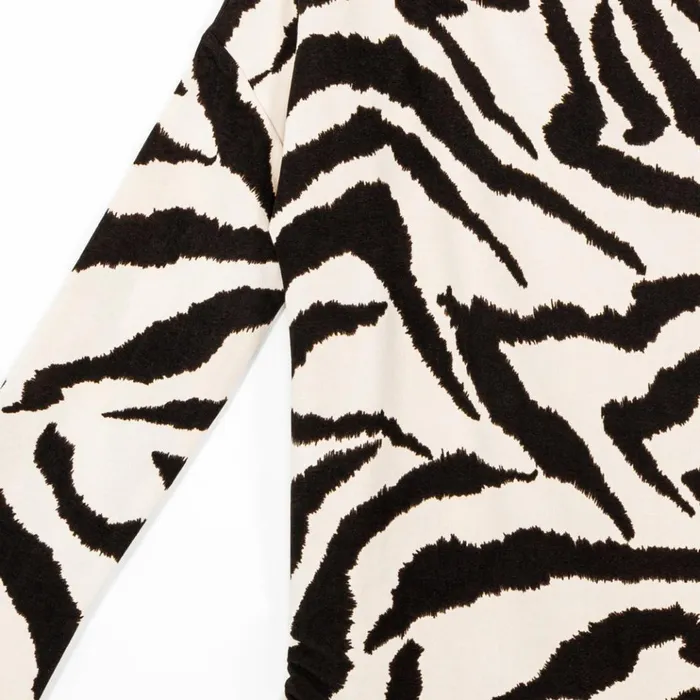 Cozy Knit 8211 Boat Neck Side Ruched Sweater Top 8211 Zebra 8211 Final Sale Women Clara Sunwoo Sweaters