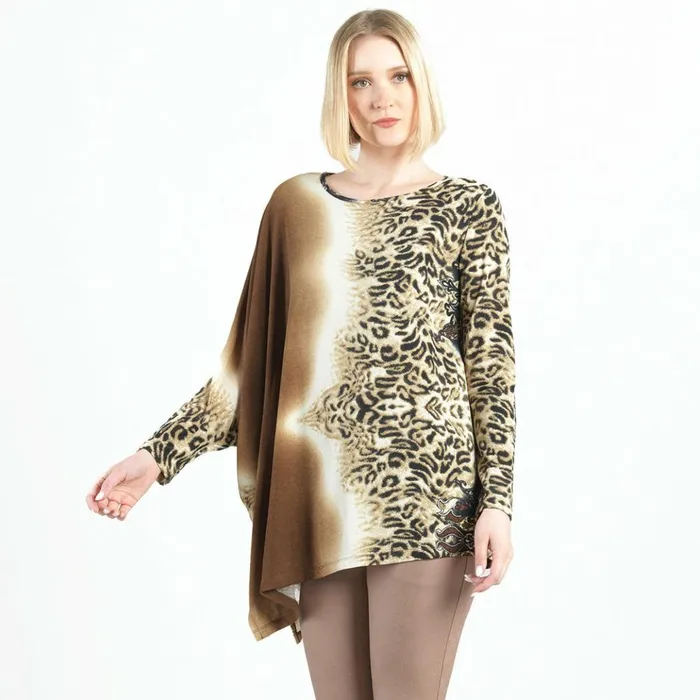 Cozy Knit 8211 Poncho Sleeve Sweater Tunic 8211 Animal Ombr 8211 Final Sale Women Clara Sunwoo Sweaters