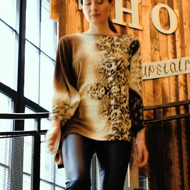 Cozy Knit 8211 Poncho Sleeve Sweater Tunic 8211 Animal Ombr 8211 Final Sale Women Clara Sunwoo Sweaters