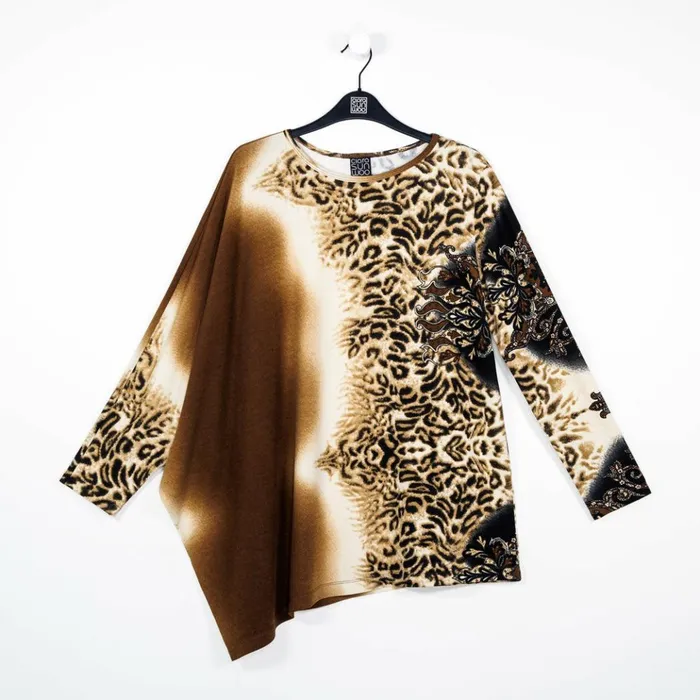 Cozy Knit 8211 Poncho Sleeve Sweater Tunic 8211 Animal Ombr 8211 Final Sale Women Clara Sunwoo Sweaters