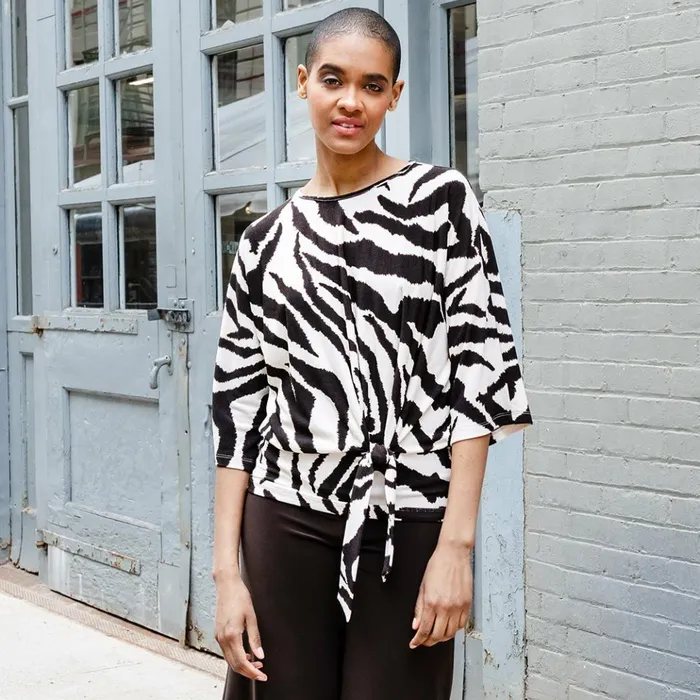 Cozy Knit 8211 Side Tie Sweater Top 8211 Zebra 8211 Final Sale Women Clara Sunwoo Sweaters