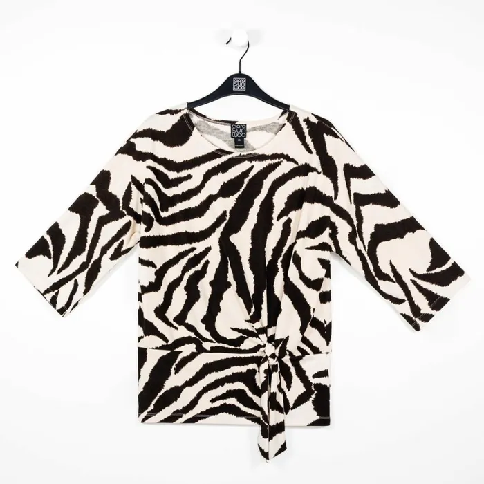 Cozy Knit 8211 Side Tie Sweater Top 8211 Zebra 8211 Final Sale Women Clara Sunwoo Sweaters