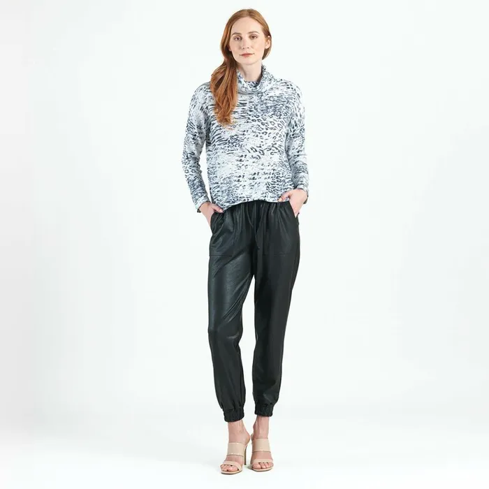 Cozy Shimmer Texture 8211 Tipped Hem Sweater Top 8211 Snow Leopard 8211 Final Sale Women Clara Sunwoo Sweaters