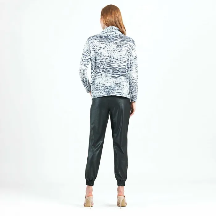 Cozy Shimmer Texture 8211 Tipped Hem Sweater Top 8211 Snow Leopard 8211 Final Sale Women Clara Sunwoo Sweaters