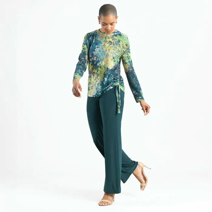 Cozy Texture 8211 Side PullTie Sweater Top 8211 Floral Patch Women Clara Sunwoo Sweaters