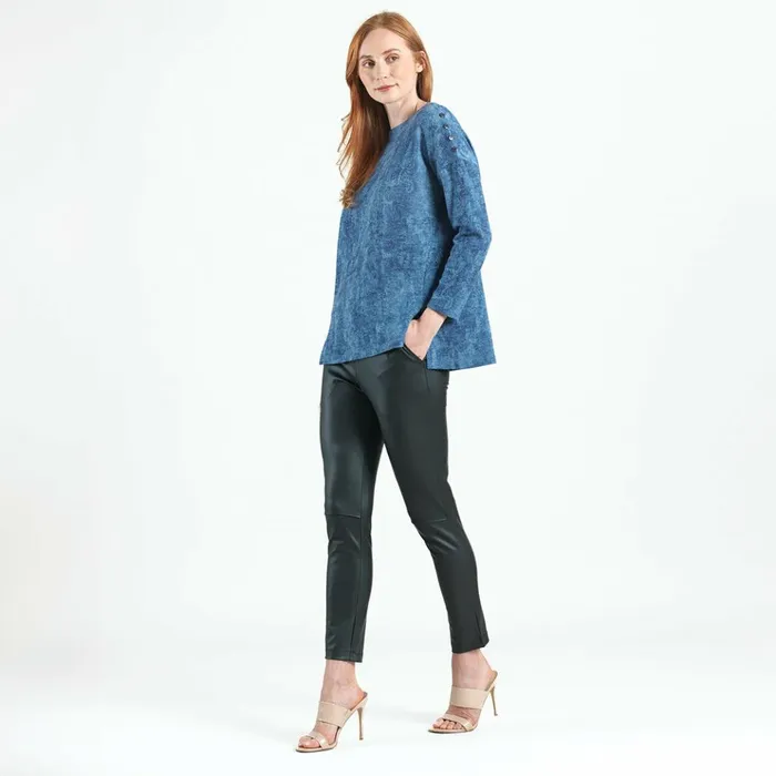 Cozy Texture 8211 Vented Sweater Tunic 8211 Denim Print 8211 Final Sale Women Clara Sunwoo Sweaters Cozy Texture 8211 Vented Sweater Tunic 8211 Denim Print 8211 Final Sale Women Clara Sunwoo Sweaters