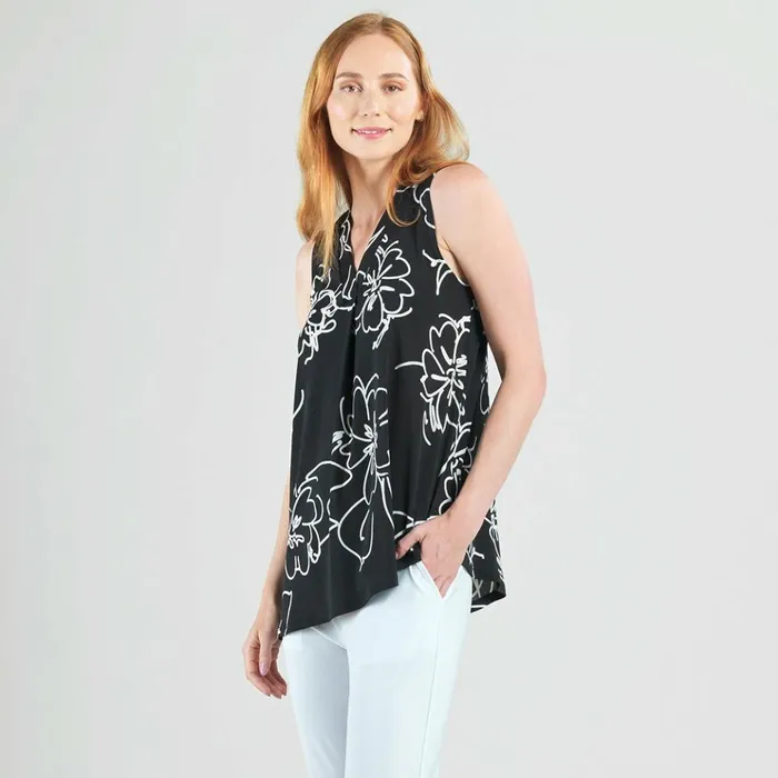 Crepe Knit 8211 Asymmetrical Tunic Tank 8211 Blossom Sketch Women Clara Sunwoo Spring Collection