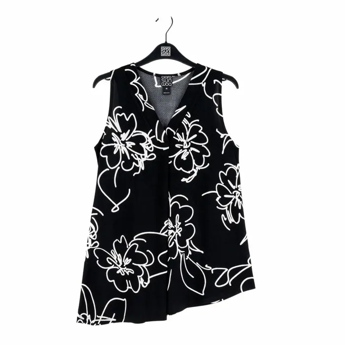 Crepe Knit 8211 Asymmetrical Tunic Tank 8211 Blossom Sketch Women Clara Sunwoo Spring Collection