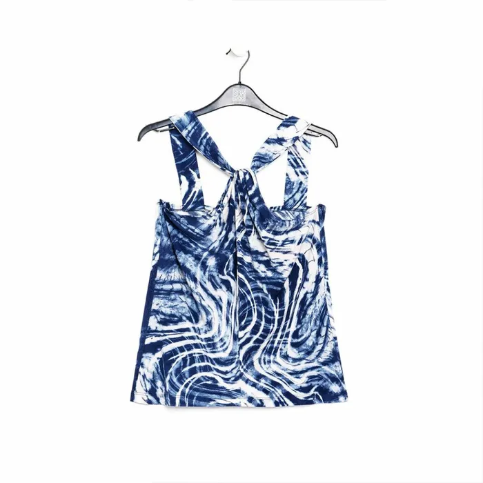 Crepe Knit 8211 Grecian Halter Top 8211 Swirl Wave 8211 Final Sale Women Clara Sunwoo Tops Tunics